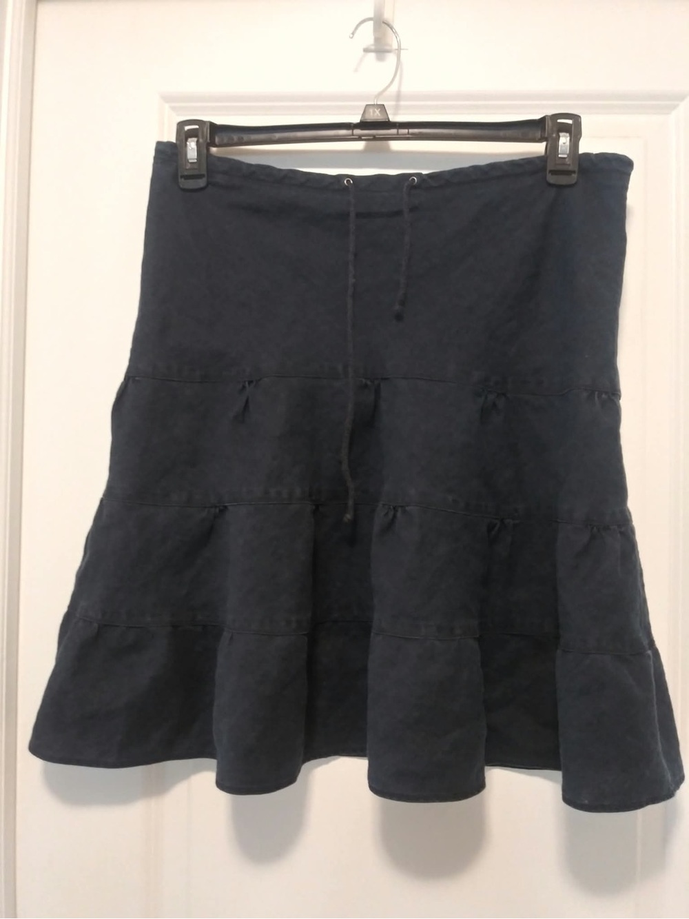 J. Crew Navy Tiered Cotton A-Line Skirt